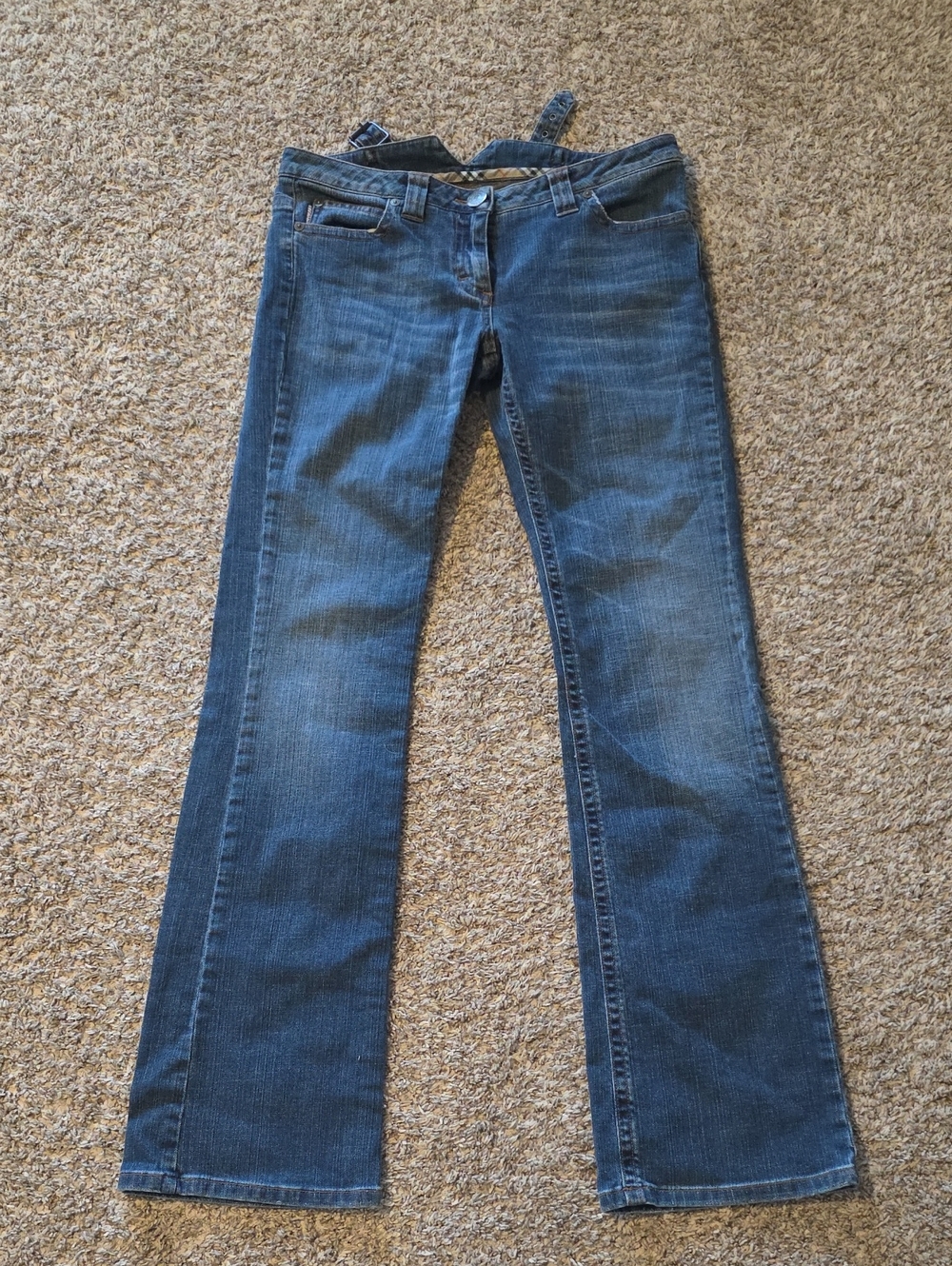 Burberry Dark Blue Low Rise Bootcut Jeans